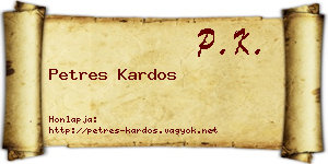 Petres Kardos névjegykártya